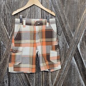 Caters Orange & Brown Plaid‎ Shorts Size 5